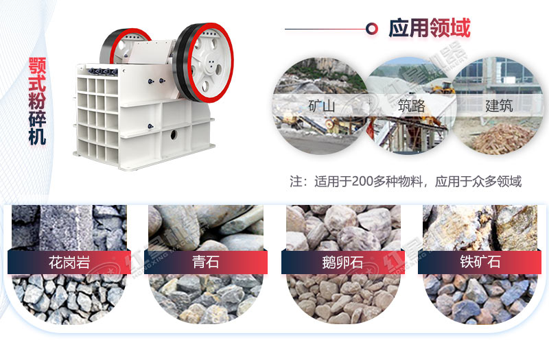 顎式粉碎機應用范圍廣